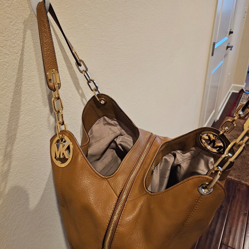 MICHAEL KORS brown fulton large shoulder bag pebble leather - Picture 5 of 8